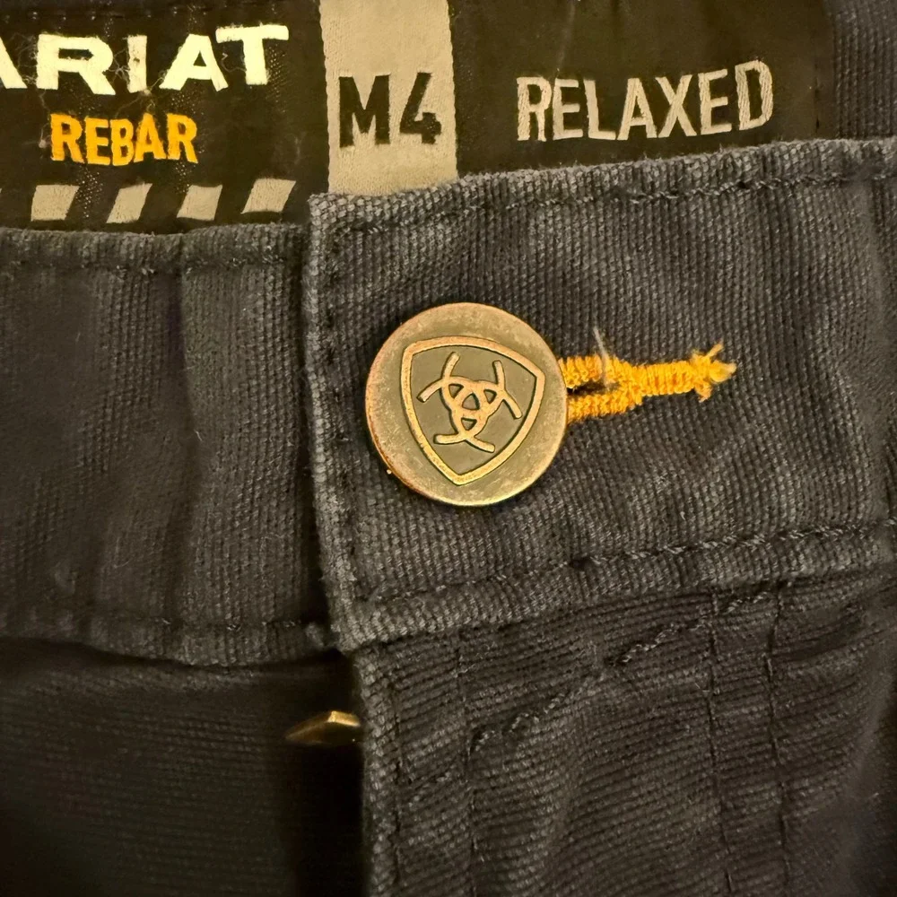 Ariat Rebar M4 Relaxed Fit Made Tough Shorts Mens 30 Navy Blue Workwear 10043172